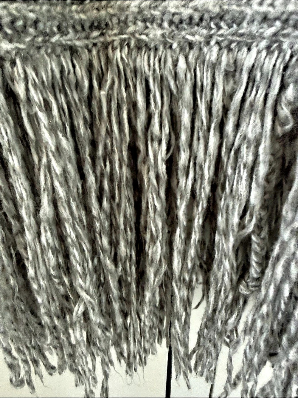 Topshop Knit Fringe Poncho Cape Gray Small - Picture 6 of 6